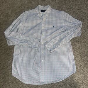 Polo Ralph Lauren White Blue Pink Green Check Plaid Button Down Easter Men Large